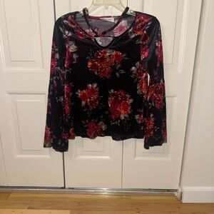 Floral Velvet Women's Top
